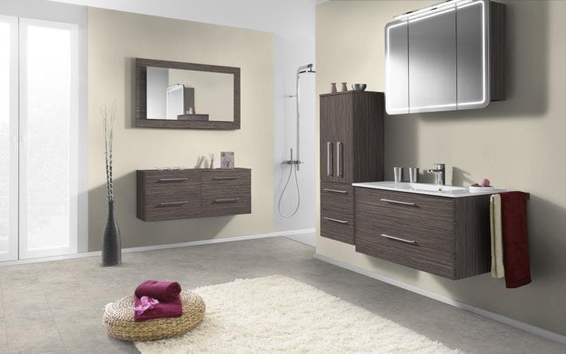 Economique Matt Grey Beige Zebrano Bathroom